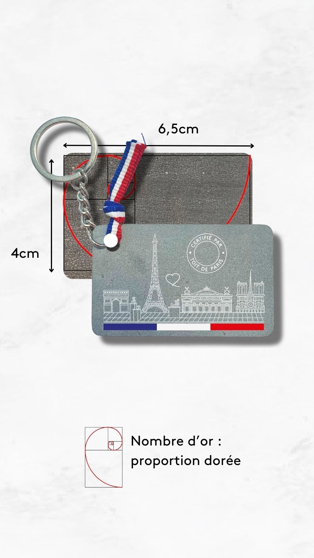 Porte-clé Skyline Paris Tricolore