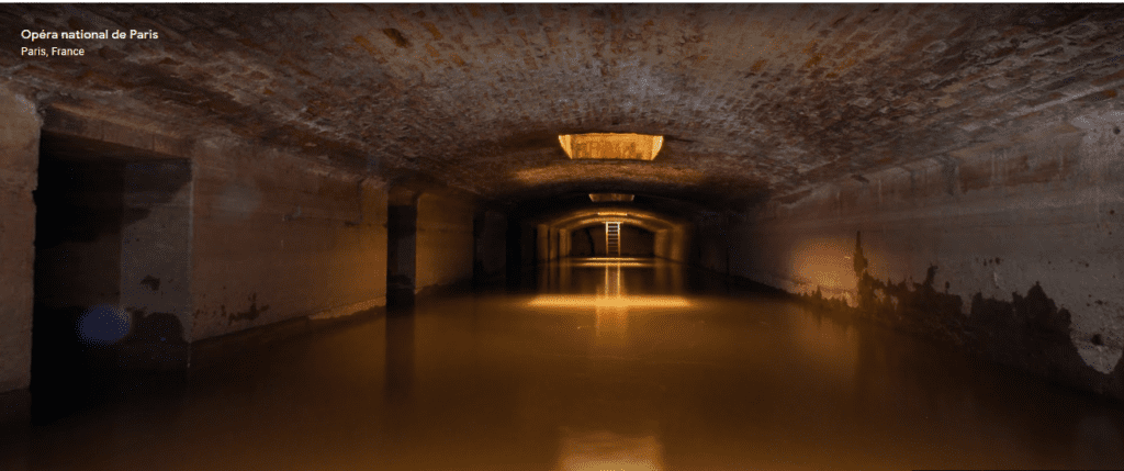 Le lac souterrain sous l'Opéra Garnier à Paris