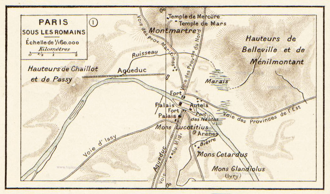 Carte ancienne de Paris avant Haussmann