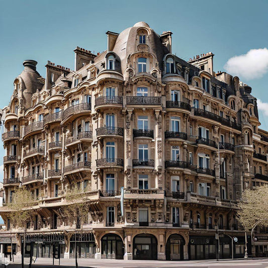 Facade of a Haussmannian building in Paris