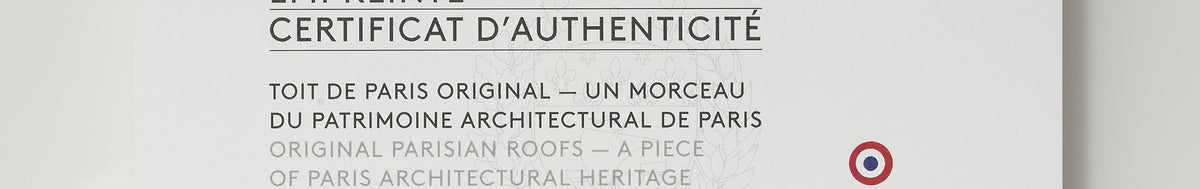 Certificat de numérotation Toit de Paris