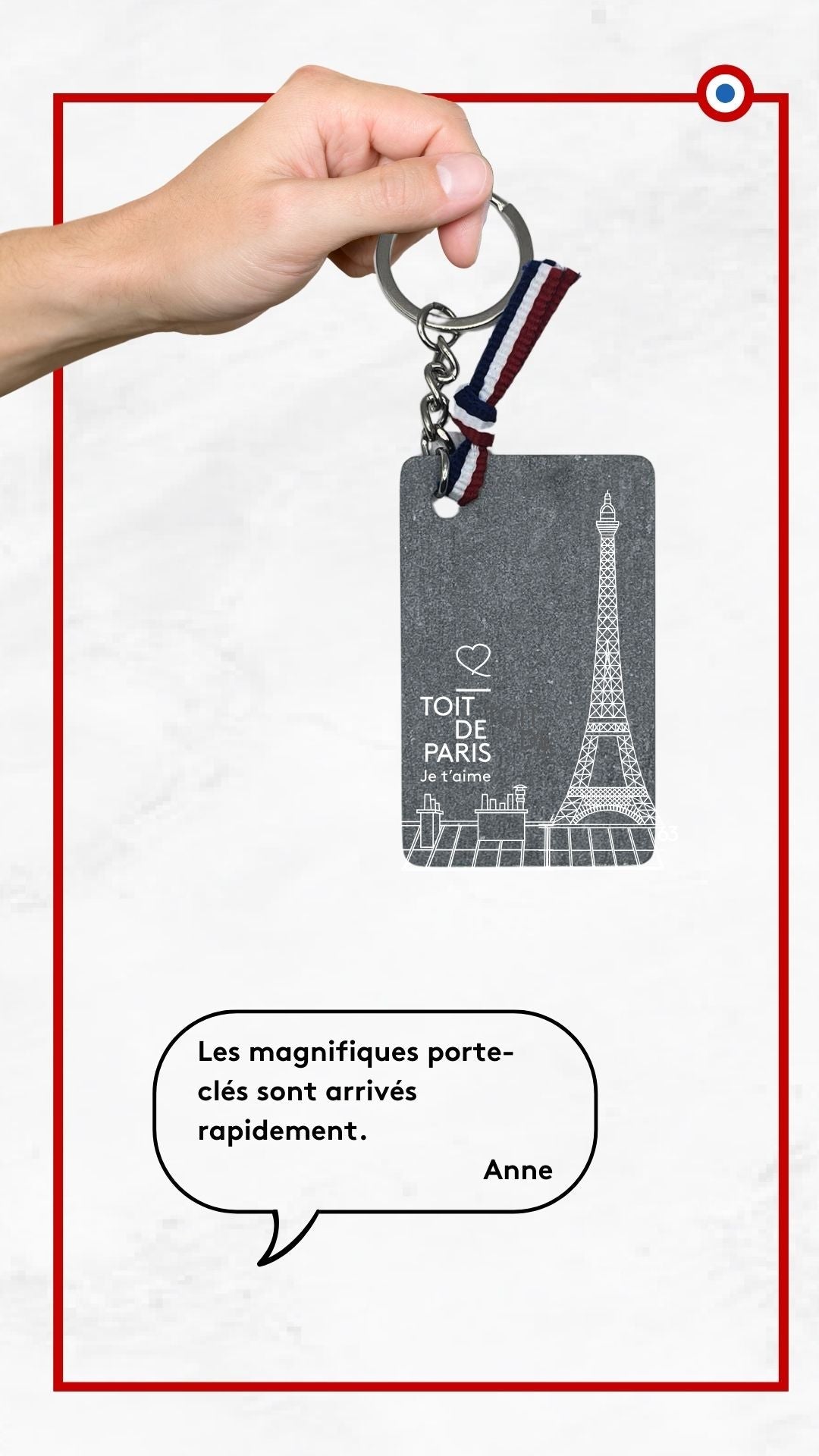 Porte-clé gravé Paris