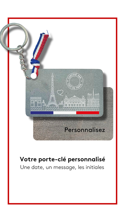 Porte-clé Skyline Paris Tricolore
