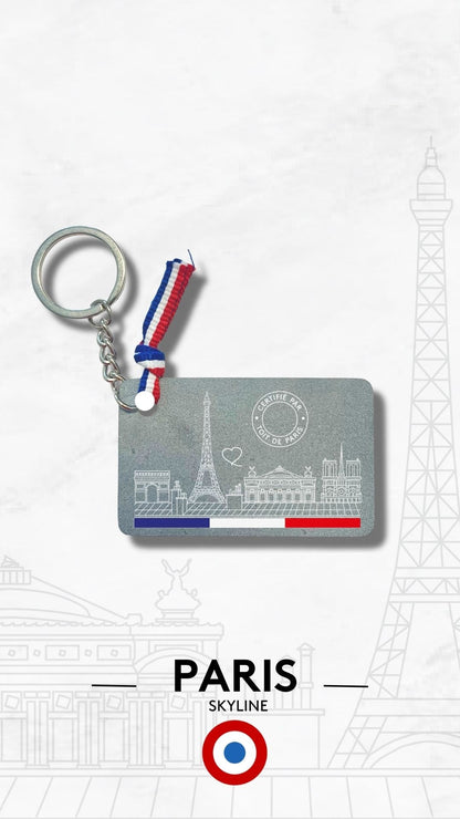Porte-clé Skyline Paris Tricolore